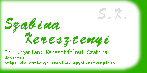 szabina keresztenyi business card